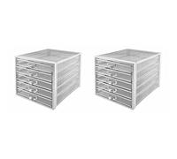 OSCO Silver Wire Mesh 5 Tier Paper Sorter 2 Pack, Large A4 File Holder, Desktop Document Organiser, Paperwork Tray, Stackable Desk Tidy, Home Office Filing, Rubber Feet, Fully Assembled