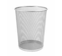 Osco Silver Wiremesh Waste Bin | Round | Metal | Height - 30 cm | Diameter - 25 cm | Circular Trash Can | Waste Paper Basket | Recycling Container | Office | Home | Bathroom