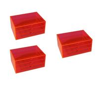 OSCO Transparent Acrylic 3-Drawer Storage Chest for Cosmetics, Jewellery & Stationery, Transparent Desktop Organiser with Non-Slip Feet, A5 Size, UK Made, 3 Pack, Neon