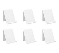 OSCO White Plastic Tablet & Phone Stand, iPad Holder, Book Display, Document Mount, Desk Organiser for Home Office, 18 x 16 x 14 cm, 6 Pack