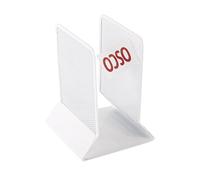OSCO Wiremesh Bookends, Heavy Duty Metal Mesh Book Supports for Shelves, Bookcases & Desks, Non-Slip Base, Ideal for Home, Office, School or Library Use, Single (Pack of 2) - White