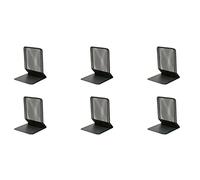 OSCO Wiremesh Bookends, Heavy Duty Metal Mesh Book Supports for Shelves, Bookcases & Desks, Non-Slip Base, Ideal for Home, Office, School or Library Use, 6 Pair (Pack of 2) - Graphite