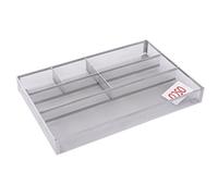 OSCO Silver Wiremesh Drawer Organiser | Desk Tidy | Pen Holder | Makeup Container | Kitchen Storage | Stationery Caddy | 6 Compartments | H4.4 x W33 x D23 cm |