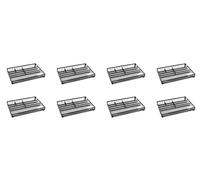 OSCO Wiremesh Desk & Drawer Organiser, 6 Compartments, Ideal for Pens, Makeup, Stationery Caddy & Kitchen Storage, Fits Standard Drawers Compact Design, 33×23×4.4 cm, Black, 8-Pack