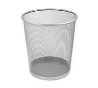 Osco Wiremesh Waste Bin Round 27.5cm, Metal Mesh Trash Can for Office, Bedroom, Bathroom & Home, Durable Lightweight Paper Basket Rubbish Recycling Container Modern Design, Silver