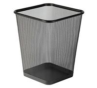 Osco Wiremesh Waste Bin Square - Metal Mesh Rubbish & Recycling Basket for Office, Home, Bathroom - Solid Non Slip Base Build, H30 cm × W25 cm, Black