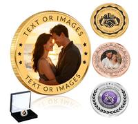 Oscolewis Custom Challenge Coin with Logo Name Photo Custom Commemorative Coins for Women Men Personalised Coins Gift for Anniversary Wedding Couple Pocket Work Team