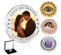 Oscolewis Custom Challenge Coin with Logo Name Photo Custom Commemorative Coins for Women Men Personalised Coins Gift for Anniversary Wedding Couple Pocket Work Team