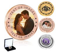 Oscolewis Custom Challenge Coin with Logo Name Photo Custom Commemorative Coins for Women Men Personalised Coins Gift for Anniversary Wedding Couple Pocket Work Team