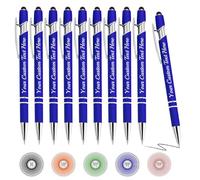 Oscolewis Personalized Bulk Pens with Stylus customized Name&Logo&Text Ballpoint Pen Custom Engraved Pens Black Ink Corporate Business Work School Promotion Gift Blue