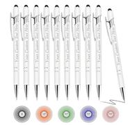 Oscolewis Personalized Bulk Pens with Stylus customized Name&Logo&Text Ballpoint Pen Custom Engraved Pens Black Ink Corporate Business Work School Promotion Gift White