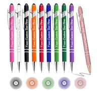 Oscolewis Personalized Bulk Pens with Stylus customized Name&Logo&Text Ballpoint Pen Custom Engraved Pens Black Ink Corporate Business Work School Promotion Gift Mix
