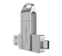 OSCOO 128GB Portable SSD, Up to 550MB/s-USB 3.2 Gen1 Thumb Drive, Dual USB-C & USB-A Ports, Compatible with iPhone 16/17/18, Android Phones, Mac - Photo & Video Backup
