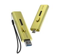 OSCOO 1TB Portable SSD Flash Drive,USB 3.2 Gen 2 External Solid State Drive, Up to 1100MB/s, Dual USB-C&A Ports, Push-Pull Design, Memory Stick Compatible with iPhone 15/16, Android, Mac, Laptop