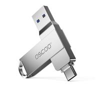 OSCOO 256GB USB Flash Drive, USB 3.1 Gen 1 Dual USB-C & USB-A Memory Stick, Portable Thumb Drive for iPhone 15/16/17, Mac, Android Phones, Tablets, Laptops, Mac, Windows - Photo & Video Backup