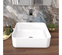 Oscott Gloss White 390mm Countertop Basin Square Nes Home White One Size