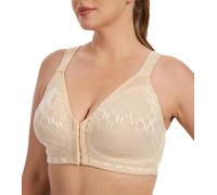 Oscrenia Full Coverage Front Closure Bra Wireless Plus Size for Women Posture Back Support(Light Beige,38E)