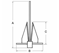 Osculati Danforth Stainless Steel Anchor 22kg