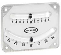 Osculati Double Bubble Inclinometer, Model: 26.700.86, 35 degrees and 5 degrees scales, for sailing and powerboats, Polycarbonate gauge