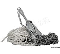 OSCULATI Marine Boat Grapnel 4 kg Anchor Kit with Line + Chain + Shackle