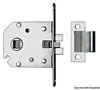 Recess-fit simple lock chromed brass 68x60x9 mm - 1 PC Osculati - 38.409.70