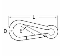 Osculati Stainless Steel Carabiner With Eye And Flush Closure 12 Mm
