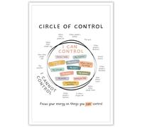 Osdfem Circle Of Control Wall Art - Mental Health Poster: What I Can And Cannot Control - Calm Down Corner - School Counselor Therapy Office Decor - 12x16in Unframed