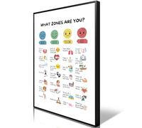 Osdfem Zones Of Regulation Poster Management Emotions Chart Self Regulation Feelings poster Calm Down Corner Classroom Decorations Kindergarten Teacher Classroom Education Poster 12x16in Black Framed