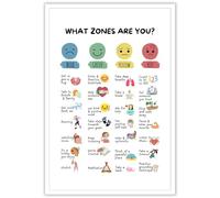 Osdfem Zones Of Regulation Poster Management Emotions Chart Self Regulation Feelings poster Calm Down Corner Classroom Decorations Kindergarten Teacher Classroom Education Poster 16x24in Unframed