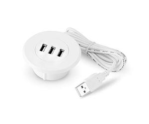 Osdhezcn 2" Grommet Hole In-Desk Mounting 3 Ports USB 2.0 Hub For Laptop PC Computer Office Home Desk Hole ≦5cm Die Cuts For Card Making On Christmas