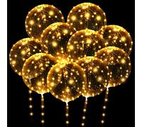 OSDUE 10 Pack Light up LED Balloons with 24 Inches Lights, Wedding Decorations Light Up Helium Balloon, Reusable LED Bobo Balloons for Valentines Day Wedding Christmas Birthday Party Decoration