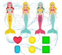OSDUE 10 PCS Diving Pool Toys Set, Diving Mermaids, Diving Torpedoes, Diving Seagrass, Diving Rings, Marine Gem, Underwater Training Diving Game Toys for Kids Birthday Gifts Swimming Pool Party