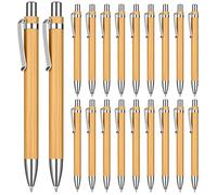 OSDUE 20 Pcs Ballpoint Pens, Bamboo Pen Retractable Ballpoint Pen, Black Ink Medium Point 1.0 mm Gift Pens for Writing Journaling School Office Supplies Graduation Gift