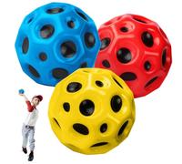 OSDUE 3 PCS Moon Ball, 6.5cm Extreme Space Ball, PU Bounce Sensory Balls, Ultra High Bouncing Sounds Meteor Space Balls with High Resilience for Kid Teens Pocket Money Toys