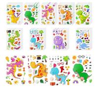 OSDUE 36 PCS Make a Face Sticker, Dinosaur DIY Stickers for Kids Crafts, Make Your Own Stickers Mix and Match Sticker for Birthday Party Decorations Party Supplies (Dinosaur -36 Sheets)