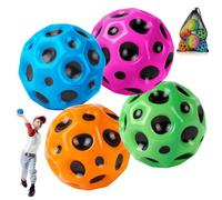 OSDUE 4 PCS Moon Ball, 6.5cm Extreme Space Ball, PU Bounce Sensory Balls, Ultra High Bouncing Sounds Meteor Space Balls for Kid Teens Pocket Money Toys