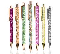 OSDUE 7 Pcs Ballpoint Pens, Metal Retractable Pretty Journaling Pens, Comfortable Writing Pens, Black Ink Medium Point 1.0 mm Gift Pen, Cute Pen Office Supplies for Women&Men