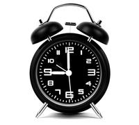 OSDUE Alarm Clock, Metal 4 Inches Twin Bell Loud Alarm Clock for Heavy Sleepers Adults, Silent Non Ticking, Battery Operated with Night Light Vintage Clocks for Bedrooms Decoration