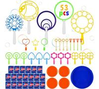 OSDUE Bubble Wands Set Age 3+ for Kids, Bubble Toys, Giant Bubbles Set, Bubble Making Wands Kit for Kids Summer Garden Outdoor Activity Games Toys Party Favors (53pcs)