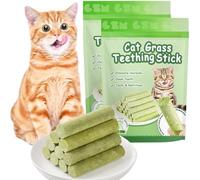 OSDUE Cat Grass Teething Stick, 12Pcs Dental Chew Sticks for Cats, Natural Cat Grass Sticks Molar Rod, Catnip Toys Natural Oral Cleaning for Increase Appetite,Hairball Removal