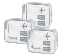 OSDUE Clear Toiletry Bags, 3 Pcs TSA Approved Airport Security Liquids Bags,Waterproof Cosmetic Clear Makeup Bags PVC Wash Bags for Women and Men, Travel Essential