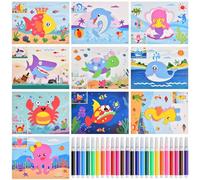 OSDUE Craft Supplies for Kids, 3D EVA Foam Sticker Puzzle Game, DIY Cartoon Animal Learning Education Toys for Toddler Kids Art Craft Kits (EVA Sticker Set 12PCS)