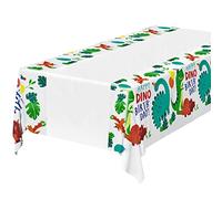 OSDUE Dinosaur Theme Party Tablecloth, 180 x 108 cm Happy Birthday Table Cover,Plastic Disposable Tablecloth, Party Fold Table Cover Birthday Decoration Supplies for Girls Boys