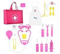 OSDUE Doctors Set, 34PCS Doctors Kit with Nurses Costume, Doctors Case Dentist Set with Simulation Stethoscope, Medical Simulation Model Doctor Medical Kit