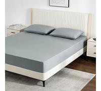 OSDUE Double Fitted Sheets, Microfiber Bed Sheets, 180x200cm | Extra Deep Pocket 11.8 inch (30 cm) Bottom Sheet, Soft Breathable Brushed, Easy Care, Shrinkage and Fade Resistant, Grey