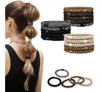 OSDUE Elastic Hair Ties, 15 Pcs Hair Bobbles No Damage Strong Stretchy Hairbands Thick Soft Woven Hair Bands for Women and Girls Updos & Braids Mixed Color