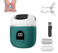 OSDUE Electric Foot File Callus Remover, USB Rechargeable Hard Skin Remover, Comfortable, Gentle Professional Pedicure Foot Care Tools, with 3 Roller, 2-Speed Mode, Green