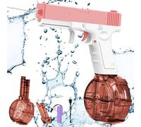 OSDUE Electric Water Gun,Up to 32 FT Long Range for Kids Adults,435 CC+60 CC Large Capacity Automatic Electric Water Gun Toy for Summer Outdoor Swimming Pool Beach (Pink)