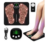 OSDUE EMS Foot Massager, Electronic Muscle Stimulatior Massage Mat with 8 Modes 19 Intensities, Folding Portable Electric Massage Machine for Feet and Legs Muscle Stimulator,Wireless Remote Control