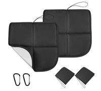 OSDUE Folding Hiking Sit Mat, 2pcs 40cm x 40cm Waterproof Portable Folding Sitting Mat with Carabiner for Hiker, Insulated Camping Sit Pad for Outdoors Activities Travel, Black